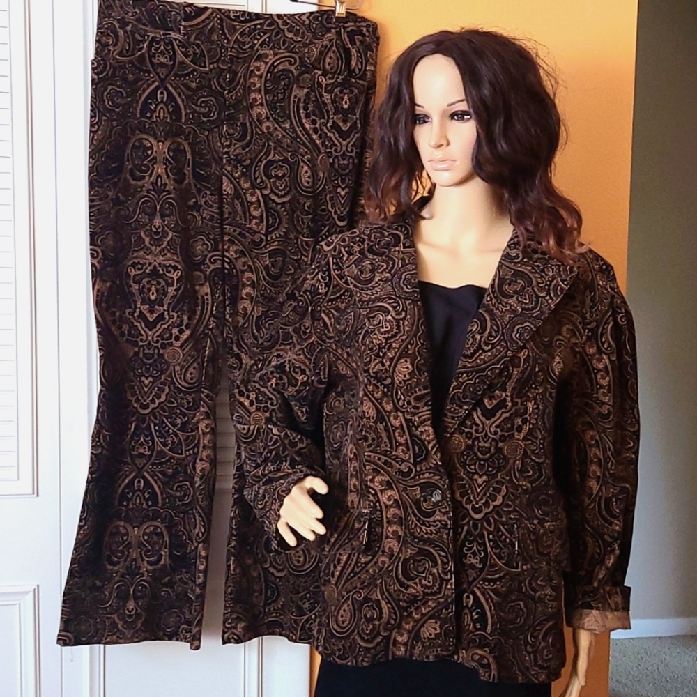 Mix It Corduroy Pantsuit Jacket Sz 16-Pants Sz- 14